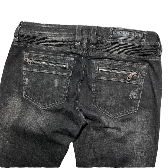 Rock Revival Moto Black Cladelle Jeans Size 29 8 - Picture 4 of 10